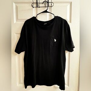 U.S. Polo Assn~Black Short Sleeve Tee with Pocket~XL